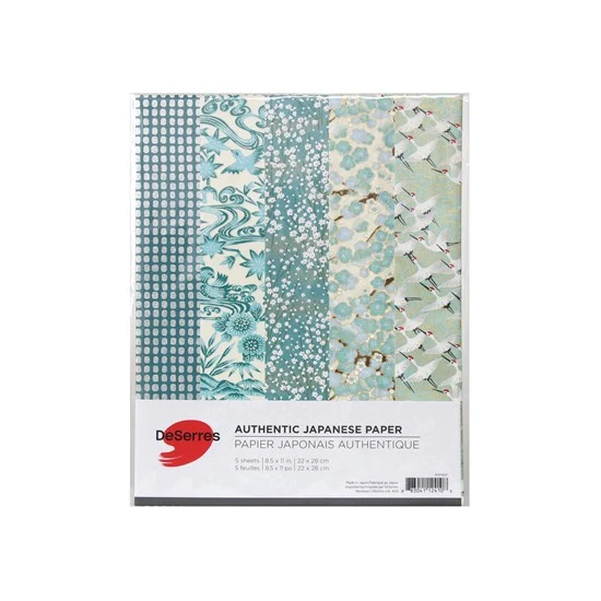 Japanese Paper Set of 5 Mix 2 - 8.5X11"