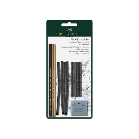 Set of 10 pitt charcoal sticks