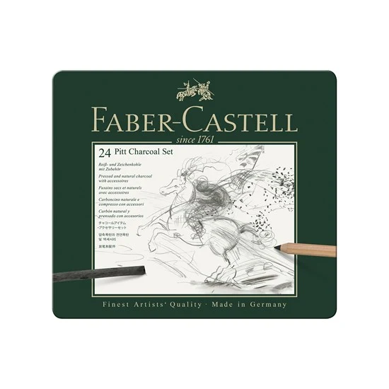 Set of 24 pitt charcoal pieces