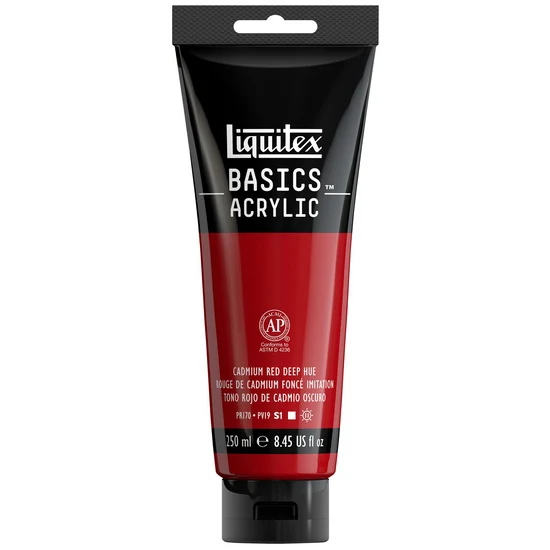Basics acrylic - 8oz - cadmium red deep hue