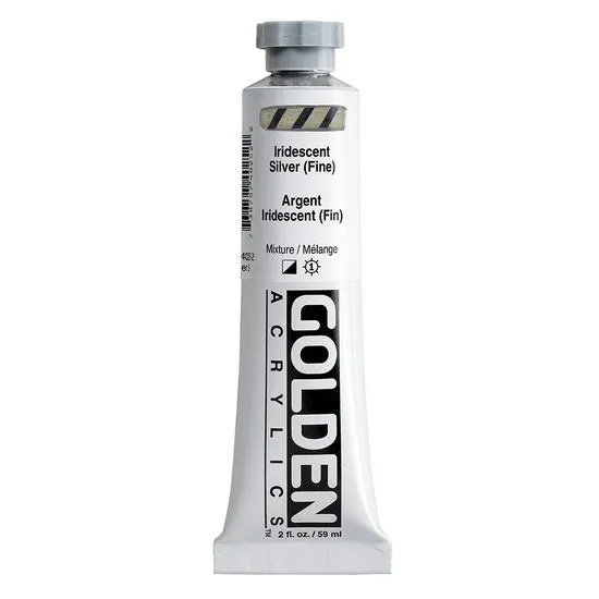 Acrylic heavy body - 2 oz iridescent silver fine s5
