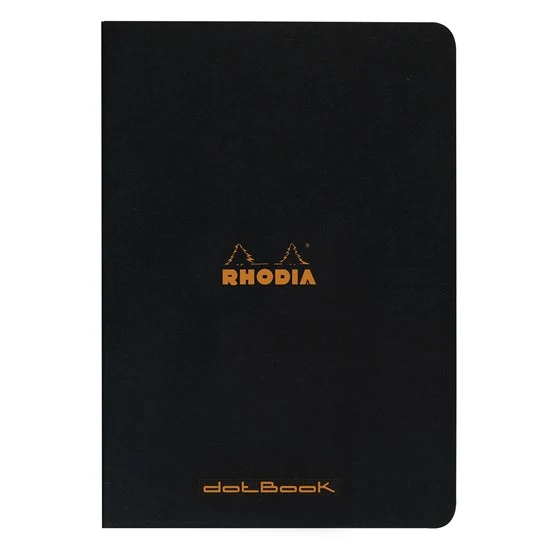 Staplebound Notebook - Dotted - BLACK - 210 X 297 MILLIMETERS
