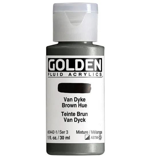 Acrylic fluid - 1 oz vandyke brown hue s3