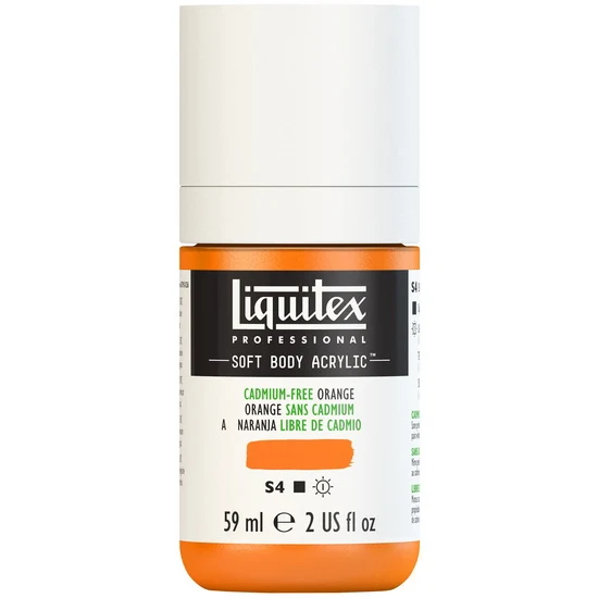 Soft body acrylic - 2oz - cadmium free orange - s4