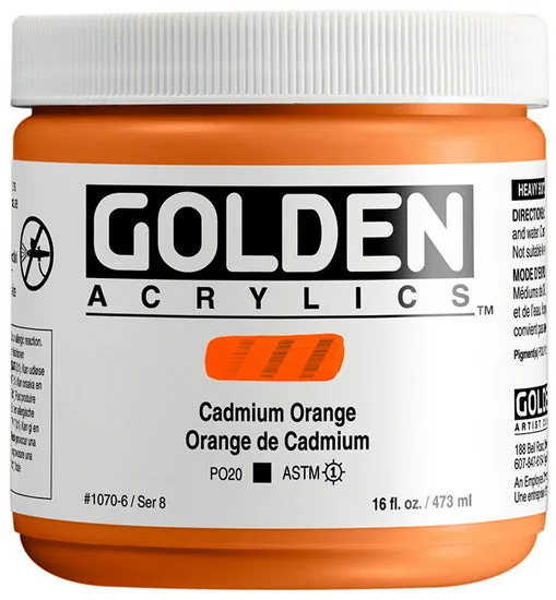 Acrylic heavy body - 16 oz cadmium orange s8