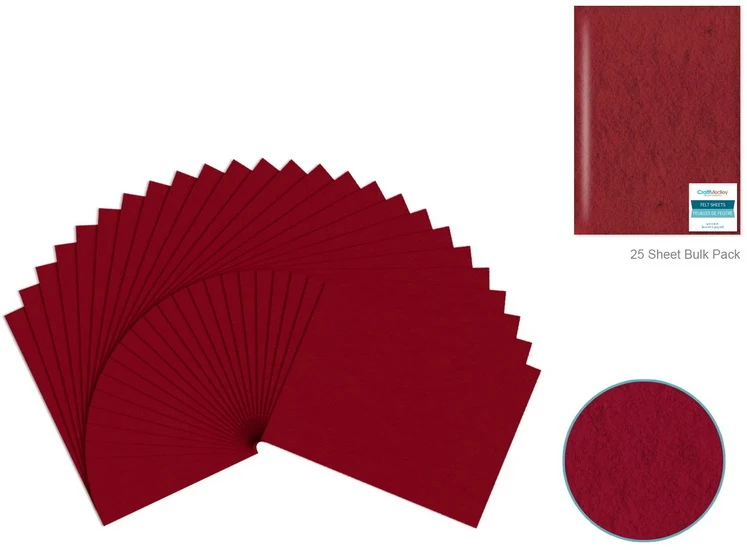 Felt - burgundy - 9x12in