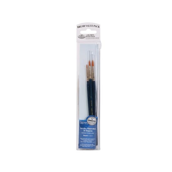 Set of 3 Gold Talkon Brushes Round