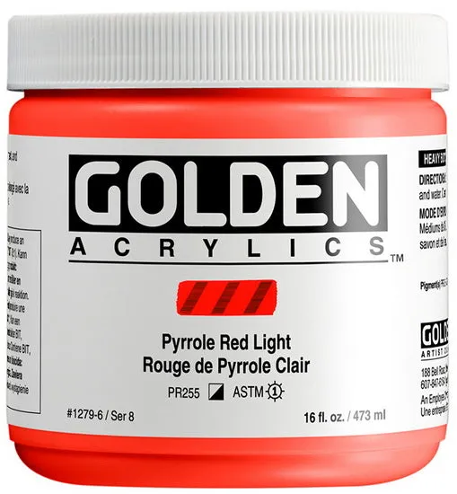 Acrylic heavy body - 16 oz pyrrole red light s8
