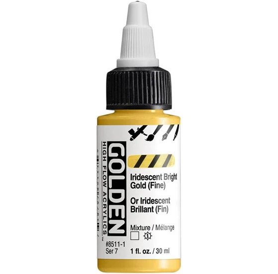 Acrylic high flow - 1 oz iridescent bright gold fine s7