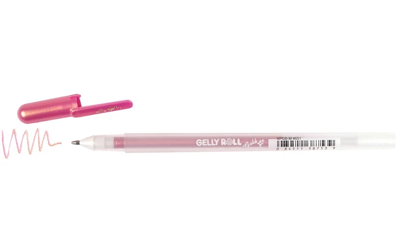 Gel pen gelly roll 0.7mm gold shadow pink