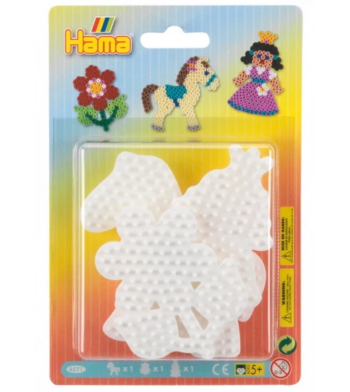 3-Pack Hama Pegboards - Pony, Flower & Princess