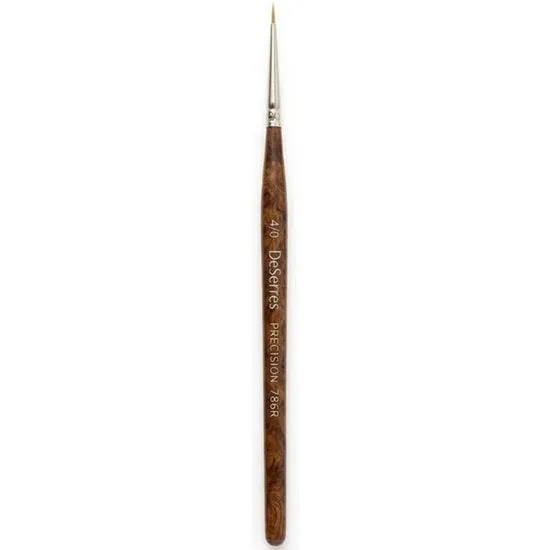 Brush Short Handle/Synthetic Bristles Round - #4/0