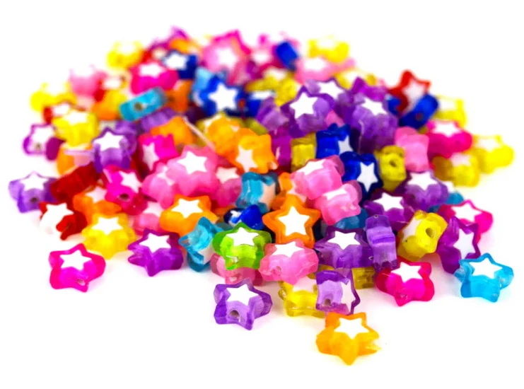 Pack of 125 Electric Star Beads