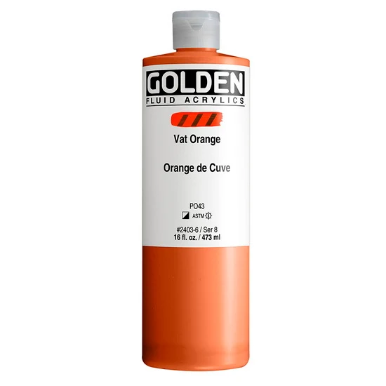 Acrylic fluid - 16 oz vat orange s8