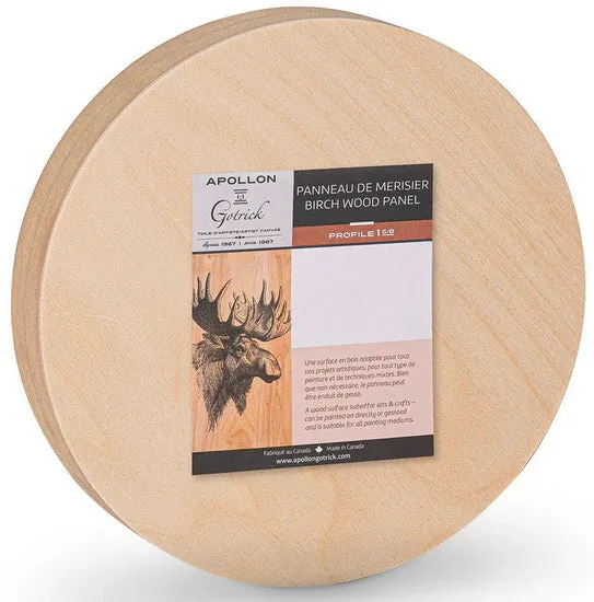 Wood panel gallery round - 6"