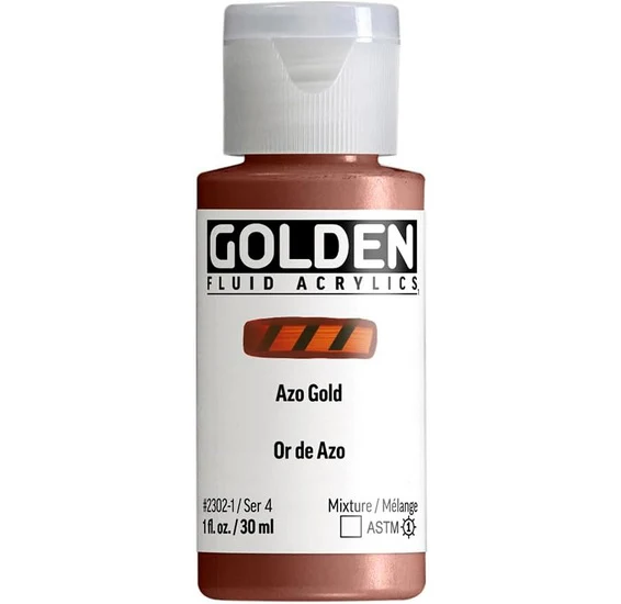 Acrylic fluid - 1 oz azo gold s4