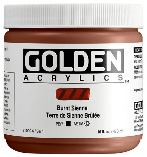 Acrylic heavy body - 16 oz burnt sienna s1