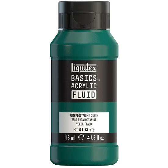 Basics fluid acrylic - 4oz - phthalocyanine green