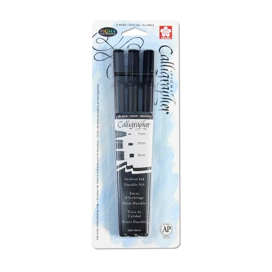 Set of 3 pigma calligraphy markers