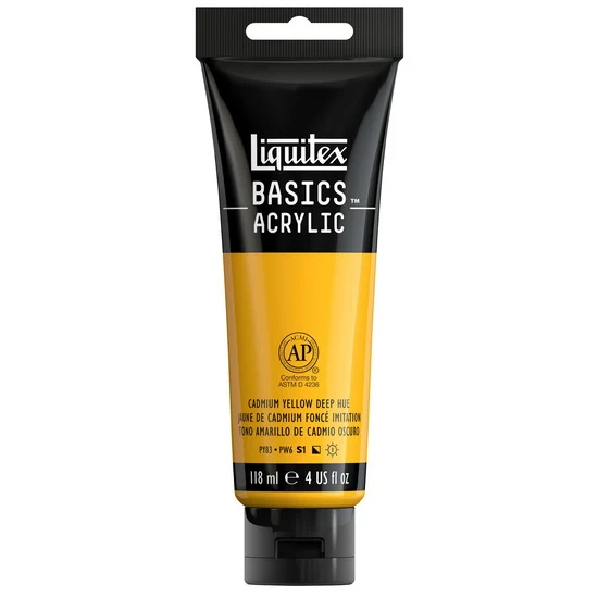 Basics acrylic - 4oz - cadmium yellow deep hue
