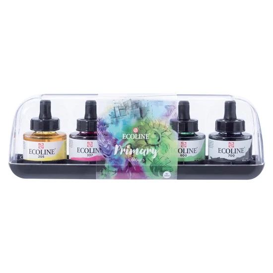 Ecoline Watersoluble Ink Set Primary Colours - 5X30ML