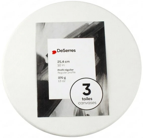 3-Pk regular round canvases 10 in 370g/13oz