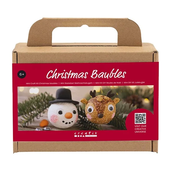 Mini Christmas Bauble Kit - Reindeer & Snowman