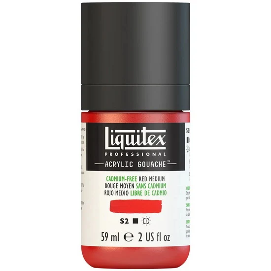Acrylic gouache - 2oz - cadmium free red medium - s2