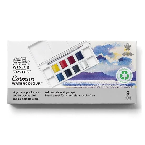 Set of 9 Cotman Watercolour Skyscape