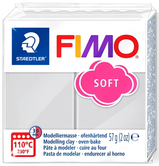 Polymer Clay Fimo Soft Grey Dolphin