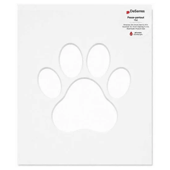 Mat White Paw - 8X10/4X6"