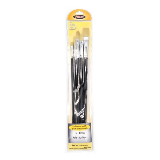 Set of 5 Synthetic Paintbrushes