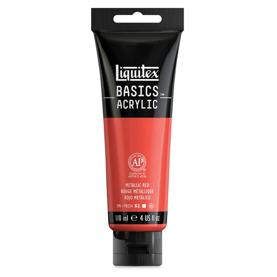 Basics Acrylic Metallic Red 118ml