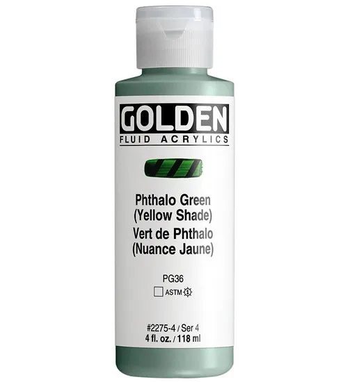 Acrylic fluid - 4 oz phthalo green yellow shade s4