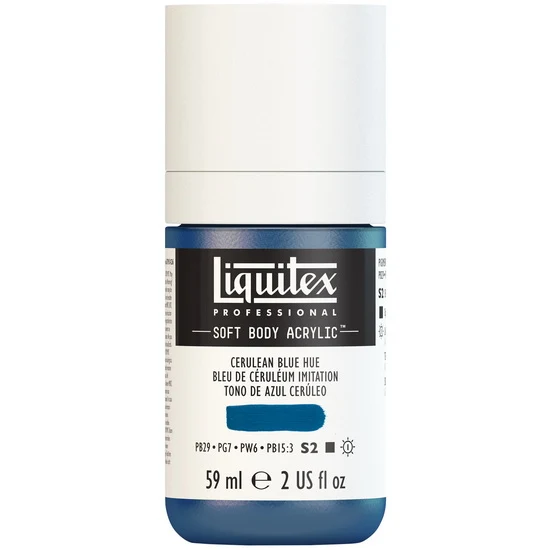 Soft body acrylic - 2oz - cerulean blue hue - s2