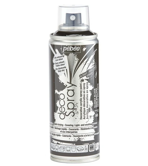 Acrylic spray - décospray - 200ml - gloss black