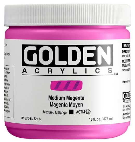 Acrylic heavy body - 16 oz medium magenta s6
