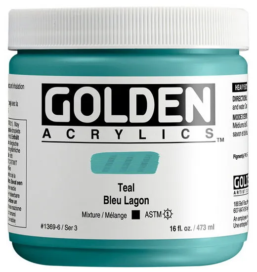 Acrylic heavy body - 16 oz teal s3