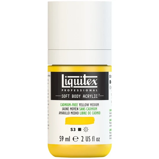 Soft body acrylic - 2oz - cadmium free yellow medium - s3