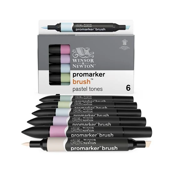 Set of 6 Promarker Brush Pastel Tones