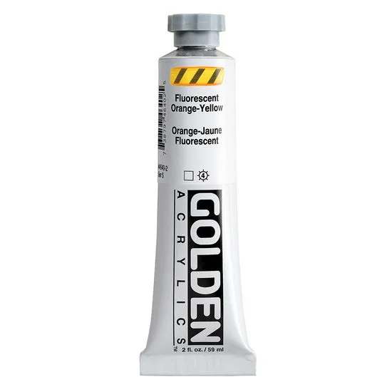 Acrylic heavy body - 2 oz fluorescent orange yellow - s5