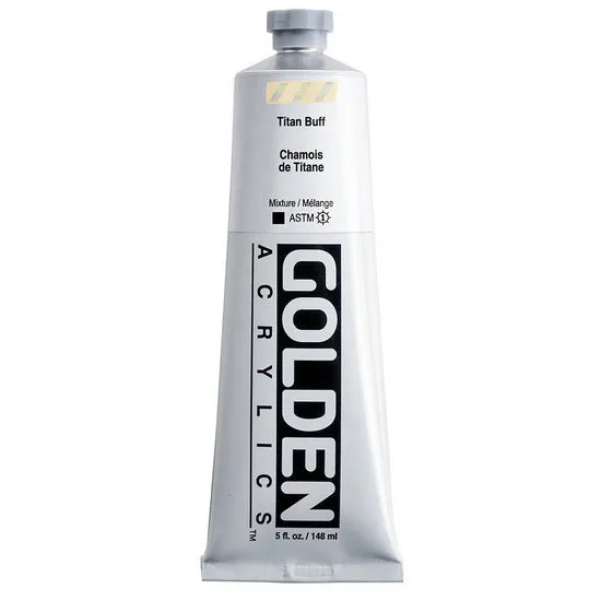 Acrylic heavy body - 5 oz titanium buff s1
