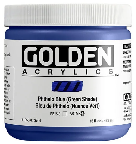 Acrylic heavy body - 16 oz phthalo blue green shade s4