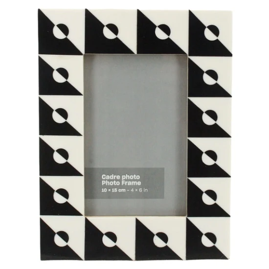 Black & white geo design resin photo frame