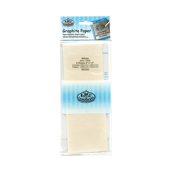 Set of 4 White Graphite Papers 9 X 13"