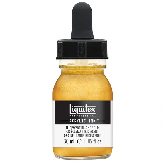 Acrylic Ink Iridescent Bright Gold- 30ml