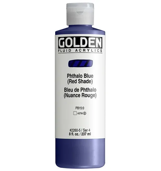Acrylic fluid - 8 oz phthalo blue red shade s4