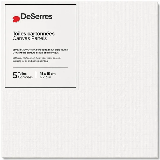 White canvas board 280g set of 5