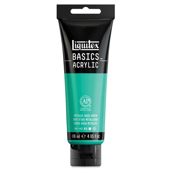 Basics Acrylic Metallic Aqua Green 118ml