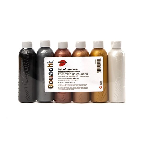 Washable tempera set - metallic primaries - 5x120ml